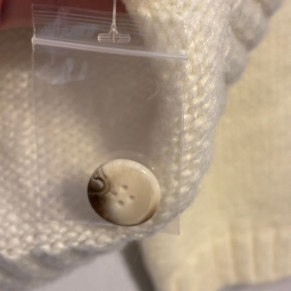 Hem & Thread Nordic Fair Isle Cardigan Sweater NWT Size M Cream Black - Picture 13 of 13